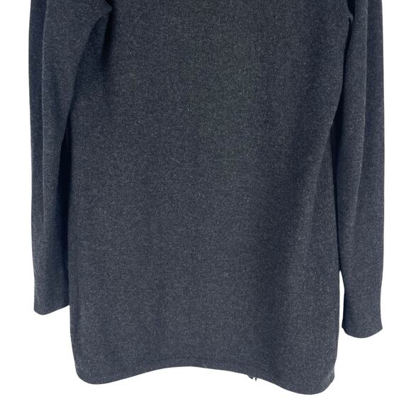 Magaschoni 100% Cashmere Fringe Trim Open Front Cardigan Gray Size XS - Picture 7 of 8